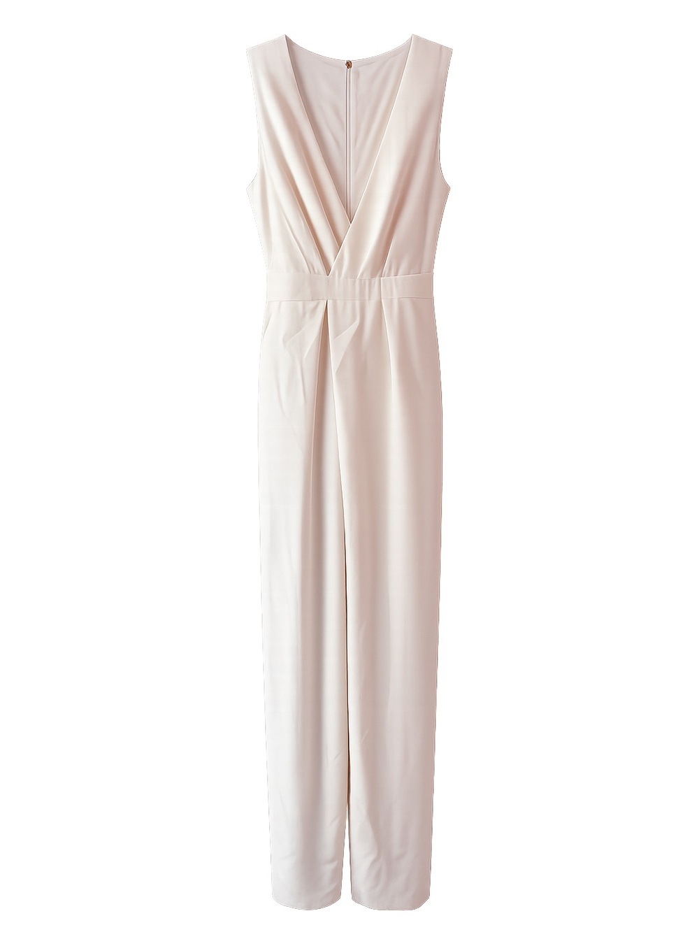 Trina Turk Ivory Sleeveless V-Neck Jumpsuit